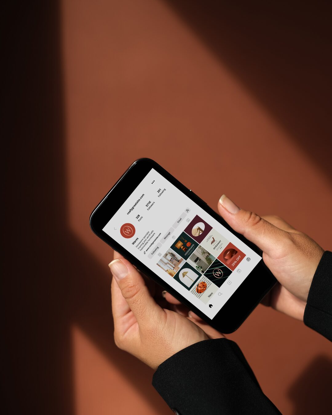 Service business owner planning social media content around a priority service